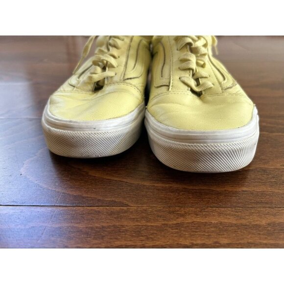 Vans Unisex Mens 5.5 Womens 7 Lace Up Pale Yellow Low Top Sneakers Leather - Picture 9 of 9